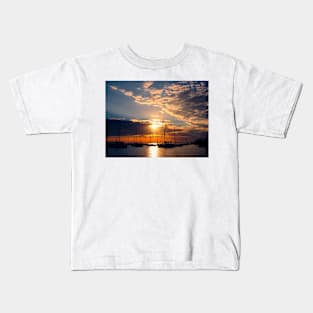 Sailing Boats at Sunset Kids T-Shirt